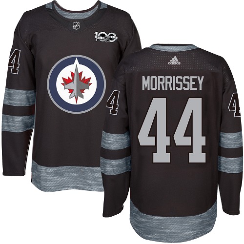 Adidas Jets #44 Josh Morrissey Black 1917-100th Anniversary Stitched NHL Jersey